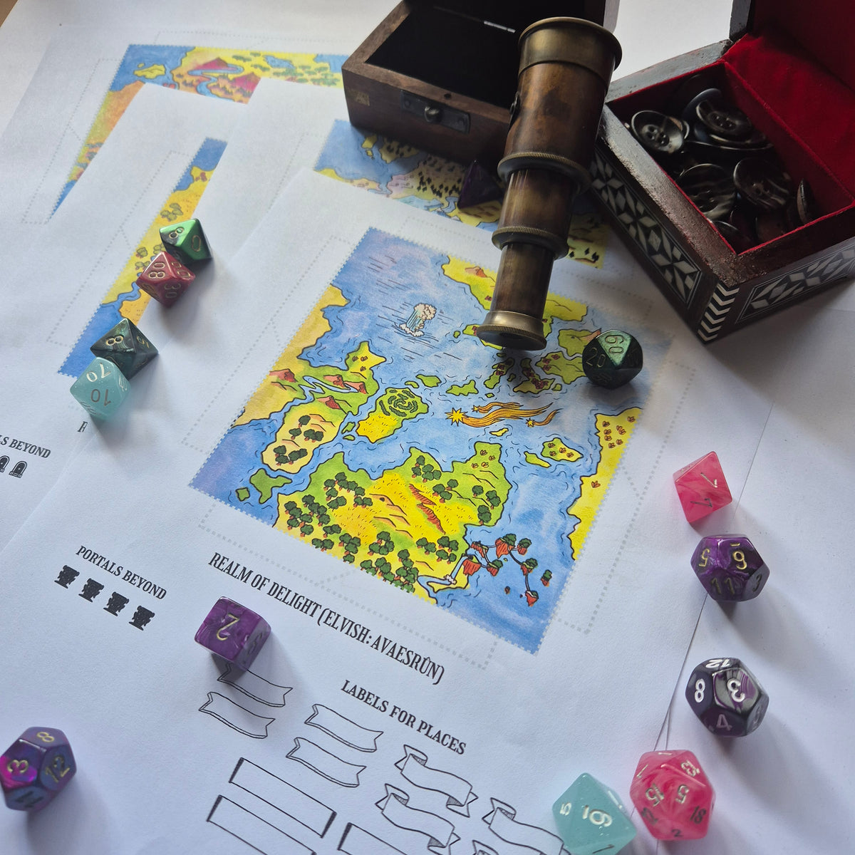 Feywild Realm Map | 4 Tessellated Colour Map Pieces