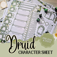 Load image into Gallery viewer, DnD Druid Character Sheet
