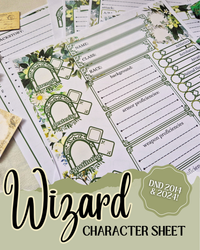 Load image into Gallery viewer, DnD Wizard Character Sheet
