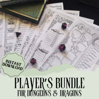Load image into Gallery viewer, DnD Player Character Sheet &amp; Notes Bundle
