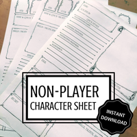 Load image into Gallery viewer, NPC Character Sheet | Adventure Theme | DnD Resources
