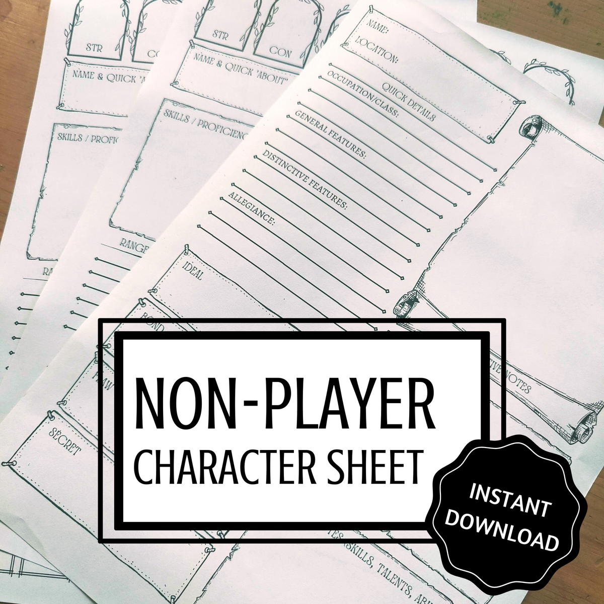 NPC Character Sheet | Adventure Theme | DnD Resources