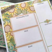 Load image into Gallery viewer, DnD Character Sheet | Sunflower
